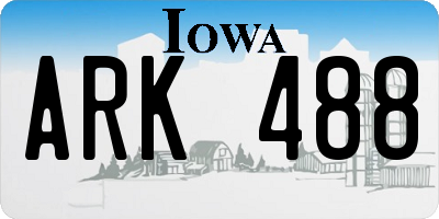 IA license plate ARK488