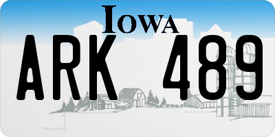 IA license plate ARK489