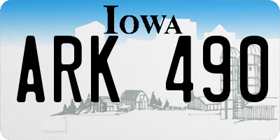 IA license plate ARK490