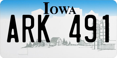 IA license plate ARK491