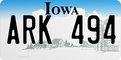 IA license plate ARK494