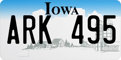 IA license plate ARK495