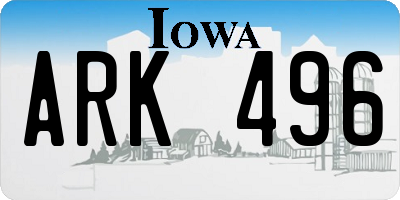 IA license plate ARK496