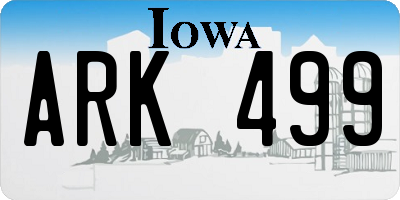 IA license plate ARK499
