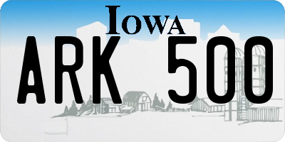 IA license plate ARK500