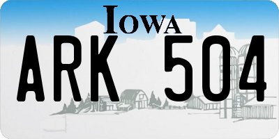 IA license plate ARK504