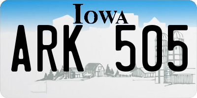 IA license plate ARK505
