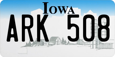 IA license plate ARK508