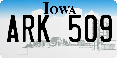 IA license plate ARK509
