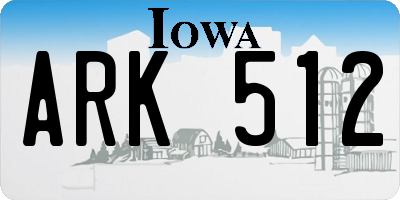 IA license plate ARK512