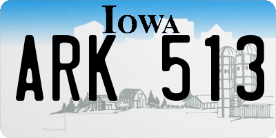 IA license plate ARK513