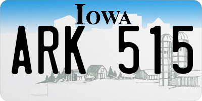 IA license plate ARK515
