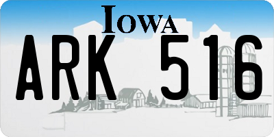 IA license plate ARK516