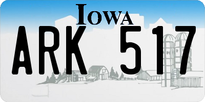 IA license plate ARK517