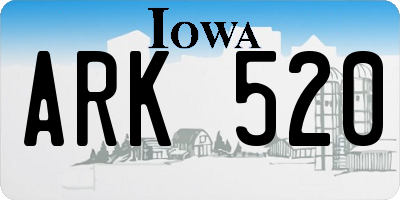 IA license plate ARK520