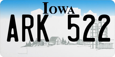 IA license plate ARK522