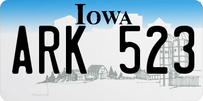 IA license plate ARK523