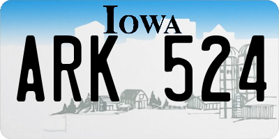 IA license plate ARK524