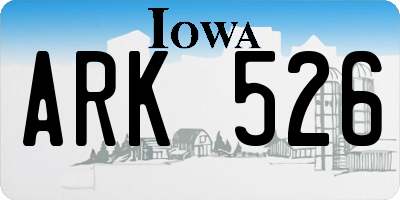 IA license plate ARK526