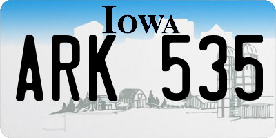 IA license plate ARK535