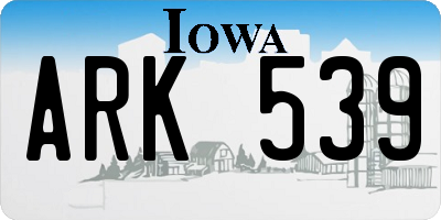 IA license plate ARK539