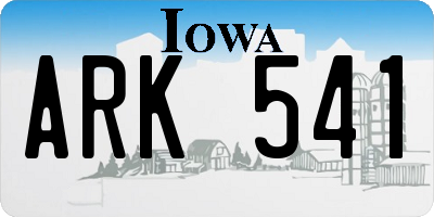 IA license plate ARK541