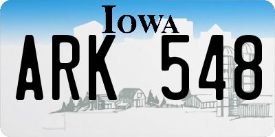 IA license plate ARK548