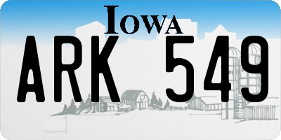 IA license plate ARK549