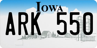 IA license plate ARK550