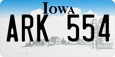 IA license plate ARK554
