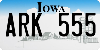 IA license plate ARK555