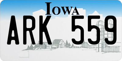 IA license plate ARK559