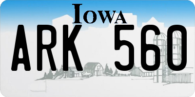 IA license plate ARK560