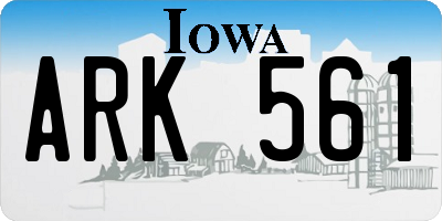 IA license plate ARK561