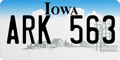 IA license plate ARK563