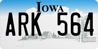 IA license plate ARK564