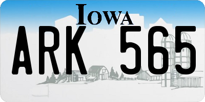 IA license plate ARK565