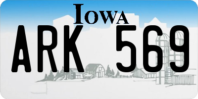 IA license plate ARK569