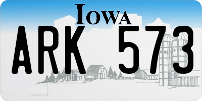 IA license plate ARK573