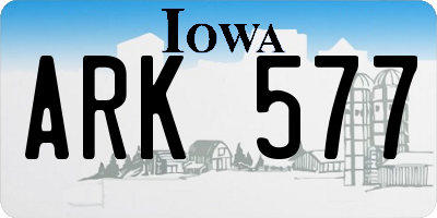 IA license plate ARK577
