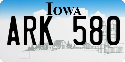 IA license plate ARK580