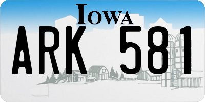 IA license plate ARK581