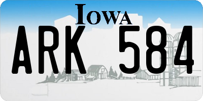 IA license plate ARK584