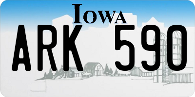 IA license plate ARK590