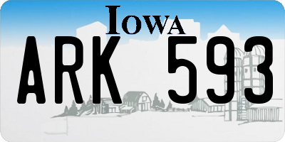 IA license plate ARK593