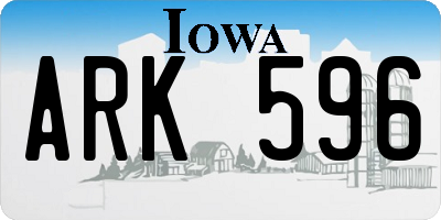 IA license plate ARK596