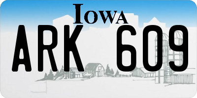 IA license plate ARK609