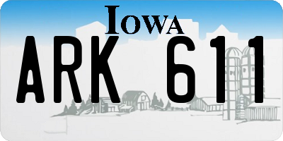 IA license plate ARK611