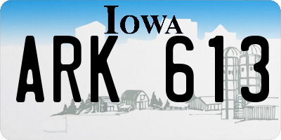 IA license plate ARK613
