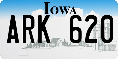 IA license plate ARK620